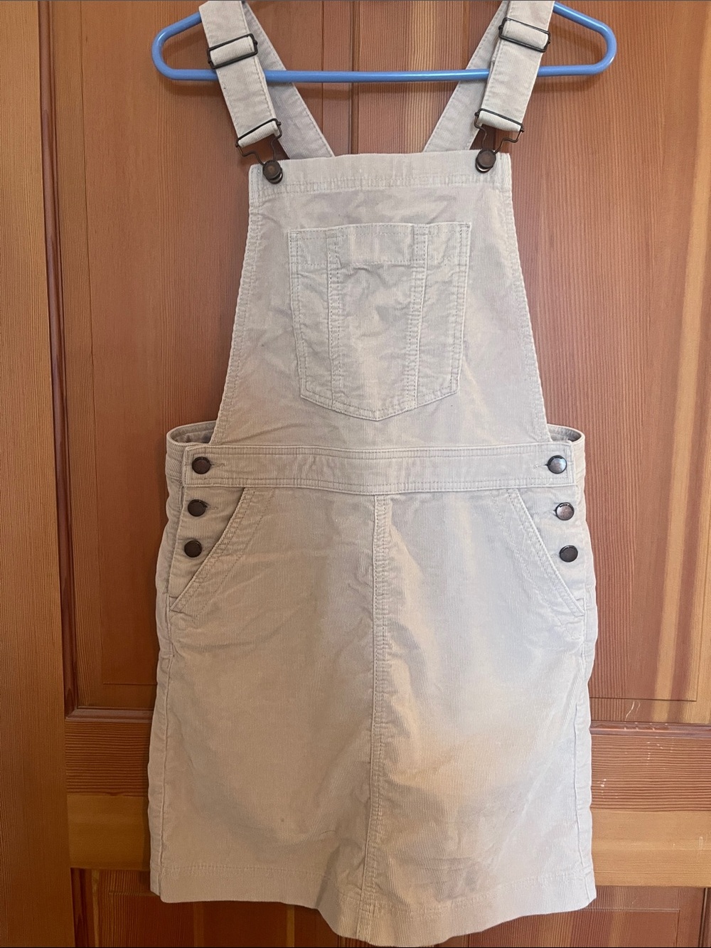 Boden Light Beige Corduroy Pinafore Mini Dress